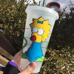 ❗️ FINAL PRICE, Custom Alien Maggie Simpson Venti Starbucks Cup